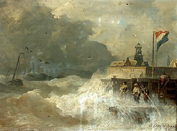 Andreas Achenbach Achenbach Sturm an der Kuste